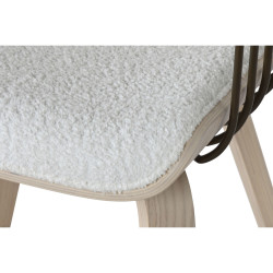 Silla de Comedor Home ESPRIT Blanco Poliéster Madera 51 x 55 x 76,5 c