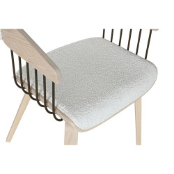 Silla de Comedor Home ESPRIT Blanco Poliéster Madera 51 x 55 x 76,5 c