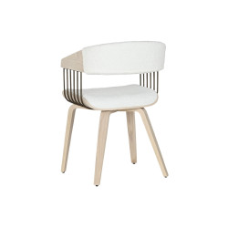 Silla de Comedor Home ESPRIT Blanco Poliéster Madera 51 x 55 x 76,5 c