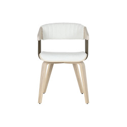Silla de Comedor Home ESPRIT Blanco Poliéster Madera 51 x 55 x 76,5 c