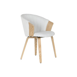 Silla de Comedor Home ESPRIT Blanco Poliéster Madera 60 x 57,5 x 79 c
