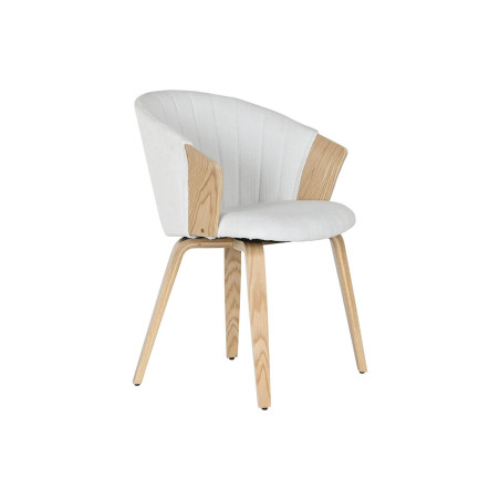 Silla de Comedor Home ESPRIT Blanco Poliéster Madera 60 x 57,5 x 79 c