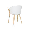 Silla de Comedor Home ESPRIT Blanco Poliéster Madera 60 x 57,5 x 79 c