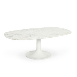 Mesa de Centro Home ESPRIT Blanco Metal Mármol 120 x 70 x 39 cm