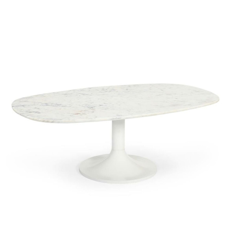 Mesa de Centro Home ESPRIT Blanco Metal Mármol 120 x 70 x 39 cm Mesa de Centro Home ESPRIT Blanco Metal Mármol 120 x 70 x 39 cm