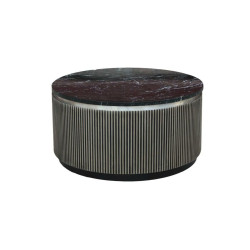 Mesa de Centro Home ESPRIT Plateado Latón Mármol 98 x 98 x 48 cm