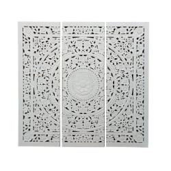 Cabecero de Cama Home ESPRIT Blanco Natural Madera MDF 180 x 3,5 x 180