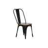 Silla de Comedor Home ESPRIT Negro Marrón oscuro Madera Metal 48 x 55