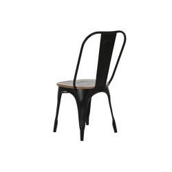 Silla de Comedor Home ESPRIT Negro Marrón oscuro Madera Metal 48 x 55