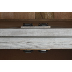 Vitrina Home ESPRIT Blanco Cristal Madera de mango 200 x 45 x 230 cm