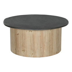 Mesa de Centro Home ESPRIT Natural Marrón oscuro Abeto 90 x 90 x 40 c