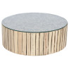 Mesa de Centro Home ESPRIT Natural Cristal Madera de eucalipto 90 x 90