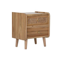Mesita de Noche Home ESPRIT Marrón Madera de acacia Madera MDF 40 x 3