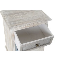 Mesita de Noche Home ESPRIT Blanco Azul cielo Gris claro 42 x 32 x 64,