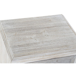 Mesita de Noche Home ESPRIT Blanco Azul cielo Gris claro 42 x 32 x 64,