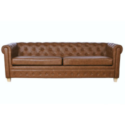 Sofá de 3 Plazas Home ESPRIT Marrón Natural Vintage 218 X 78 X 70 cm