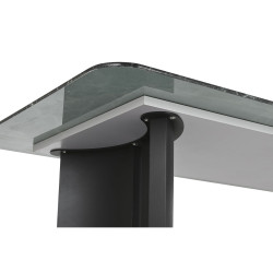 Mesa de Comedor Home ESPRIT Negro Verde Metal Cristal Templado 200 x 1