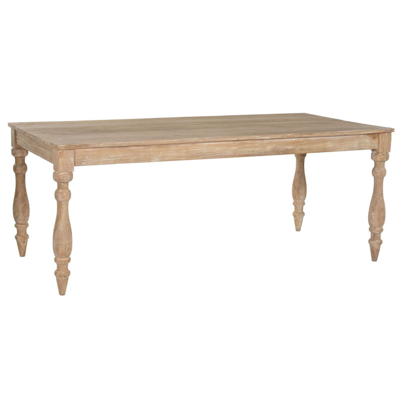 Mesa de Comedor Home ESPRIT Blanco madera de teca 195 X 97 X 77 cm Mesa de Comedor Home ESPRIT Blanco madera de teca 195 X 97 X 77 cm