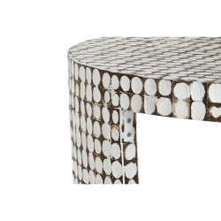 Juego de 2 mesas Home ESPRIT Blanco Corteza de árbol Fibra de coco 90