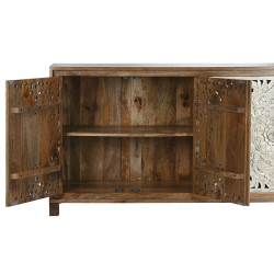 Aparador Home ESPRIT Blanco Natural Madera de mango 180 x 40 x 90 cm