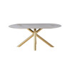 Mesa de Comedor Home ESPRIT Dorado Metal Cerámica 180 x 90 x 75 cm
