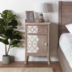 Mesita de Noche Versa Lyra Madera de Paulonia Madera MDF 30 x 70 x 45
