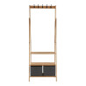 Perchero de Pie Gris Marrón Madera Tela (40,5 x 175 x 67 cm)