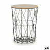 Mesa auxiliar Marrón Negro Metal Cartón Madera MDF (4 Unidades)