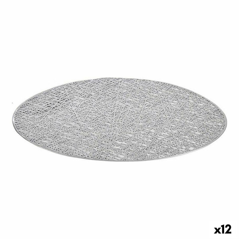 Salvamantel Plateado Plástico (Ø 38 cm) (12 Unidades) Salvamantel Plateado Plástico (Ø 38 cm) (12 Unidades)