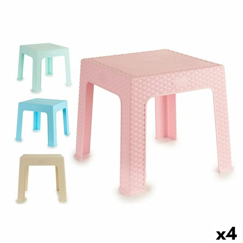 Mesa Infantil Rattan Plástico 47 x 42 x 47 cm (4 Unidades) Mesa Infantil Rattan Plástico 47 x 42 x 47 cm (4 Unidades)