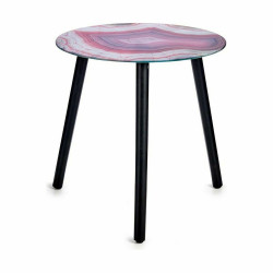 Mesa auxiliar Mármol Negro Rosa Cristal 40 x 41,5 x 40 cm (4 Unidades