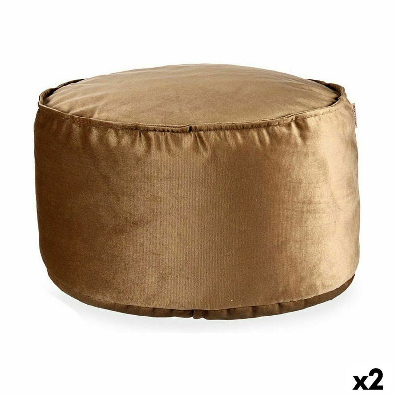Puff Terciopelo Marrón 60 x 39 x 60 cm (2 Unidades) Puff Terciopelo Marrón 60 x 39 x 60 cm (2 Unidades)