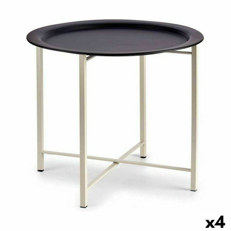 Mesa auxiliar Blanco Negro Metal 52 x 44 x 52 cm (4 Unidades)