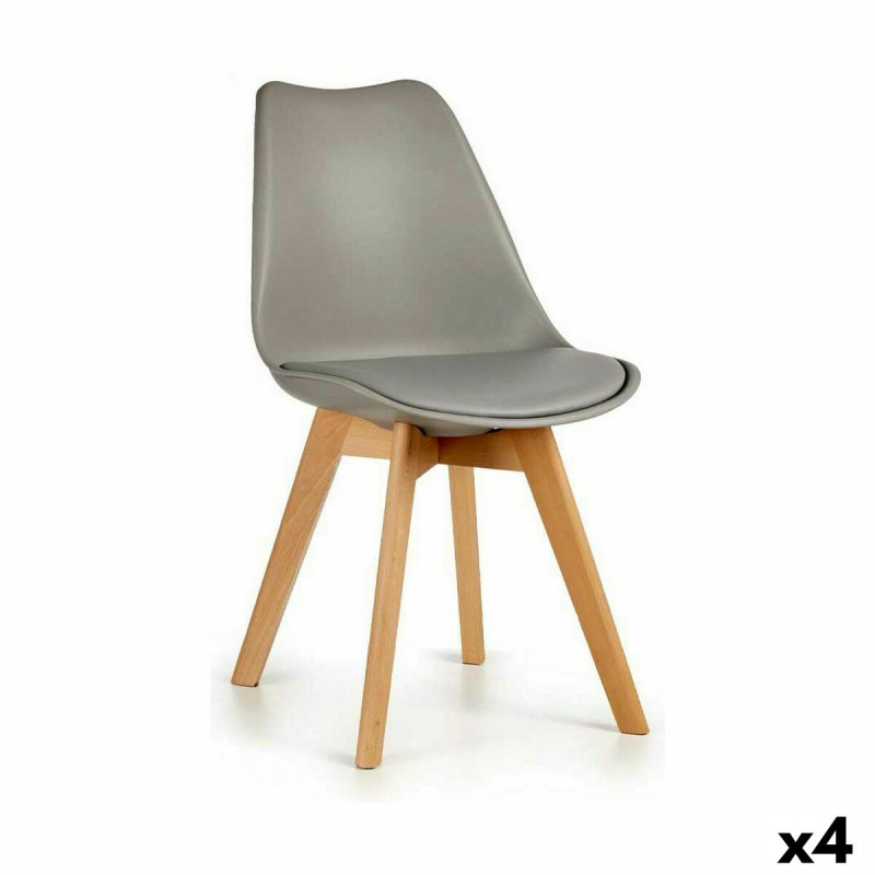 Silla de Comedor Marrón Gris 42 x 80 x 50 cm (4 Unidades) Silla de Comedor Marrón Gris 42 x 80 x 50 cm (4 Unidades)
