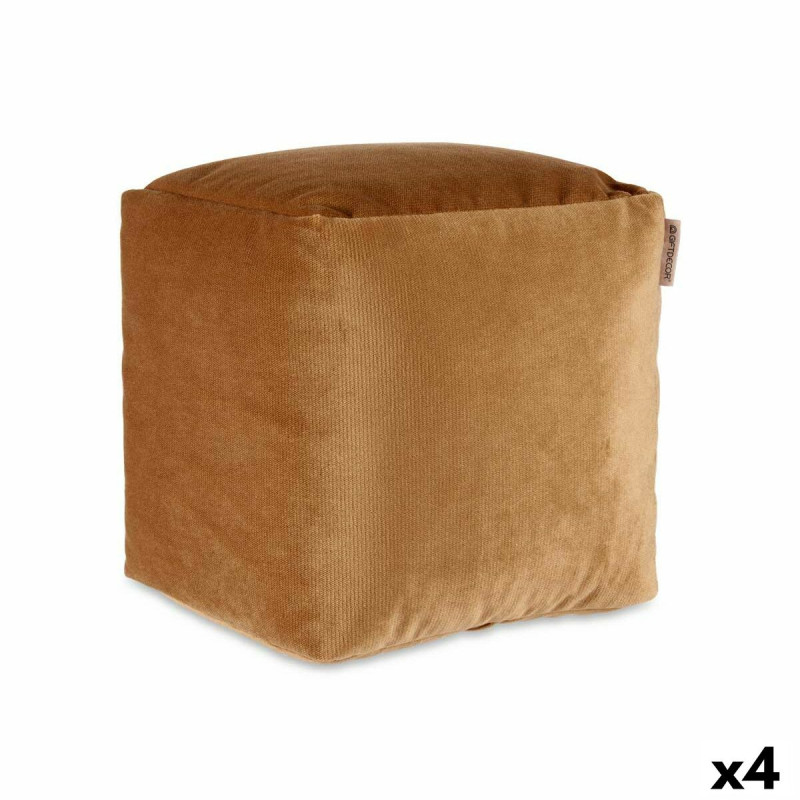 Puff Terciopelo Beige 30 x 30 x 30 cm (4 Unidades) Puff Terciopelo Beige 30 x 30 x 30 cm (4 Unidades)