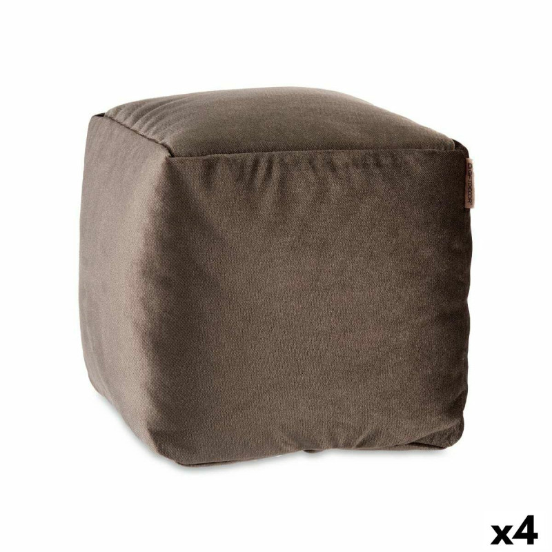 Puff Terciopelo Gris 30 x 30 x 30 cm (4 Unidades) Puff Terciopelo Gris 30 x 30 x 30 cm (4 Unidades)