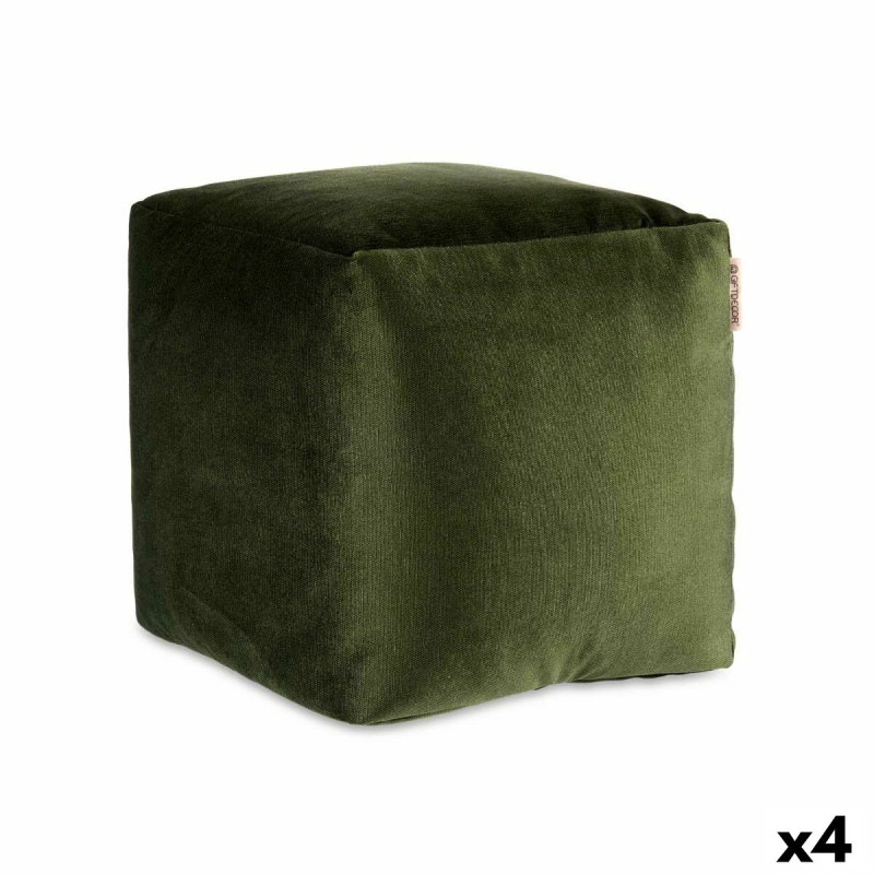 Puff Terciopelo Verde 30 x 30 x 30 cm (4 Unidades) Puff Terciopelo Verde 30 x 30 x 30 cm (4 Unidades)
