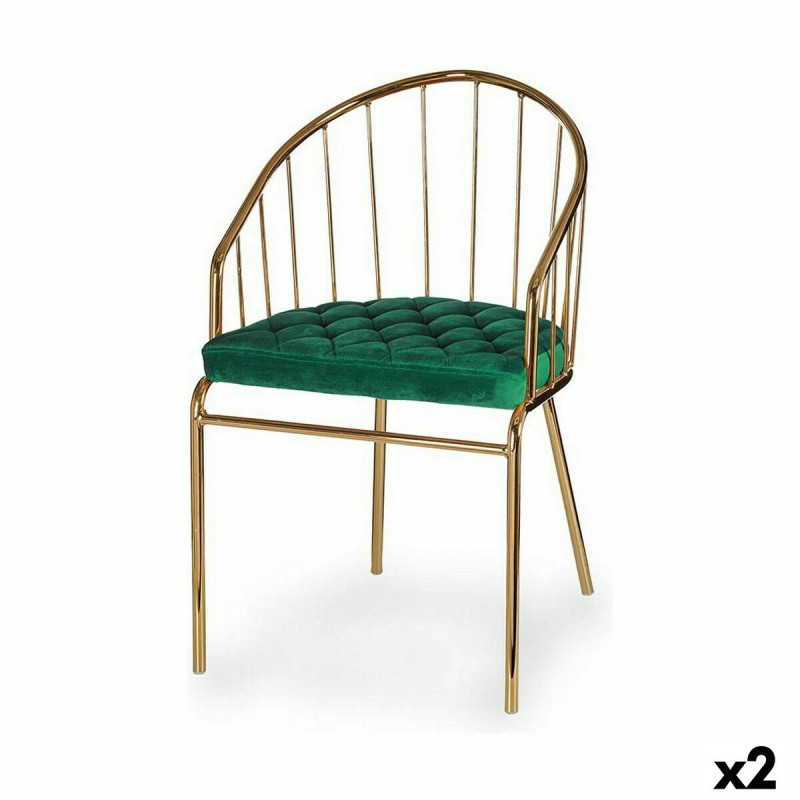 Silla Barras Verde Dorado 51 x 81 x 52 cm (2 Unidades) Silla Barras Verde Dorado 51 x 81 x 52 cm (2 Unidades)