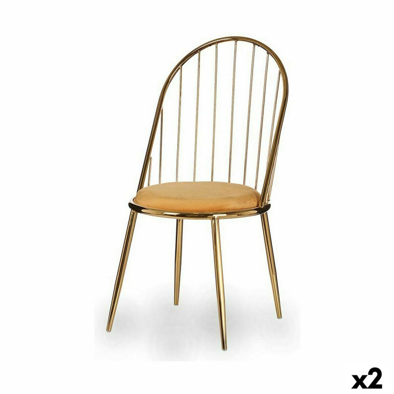 Silla Barras Dorado Mostaza 48 x 95,5 x 48 cm (2 Unidades) Silla Barras Dorado Mostaza 48 x 95,5 x 48 cm (2 Unidades)