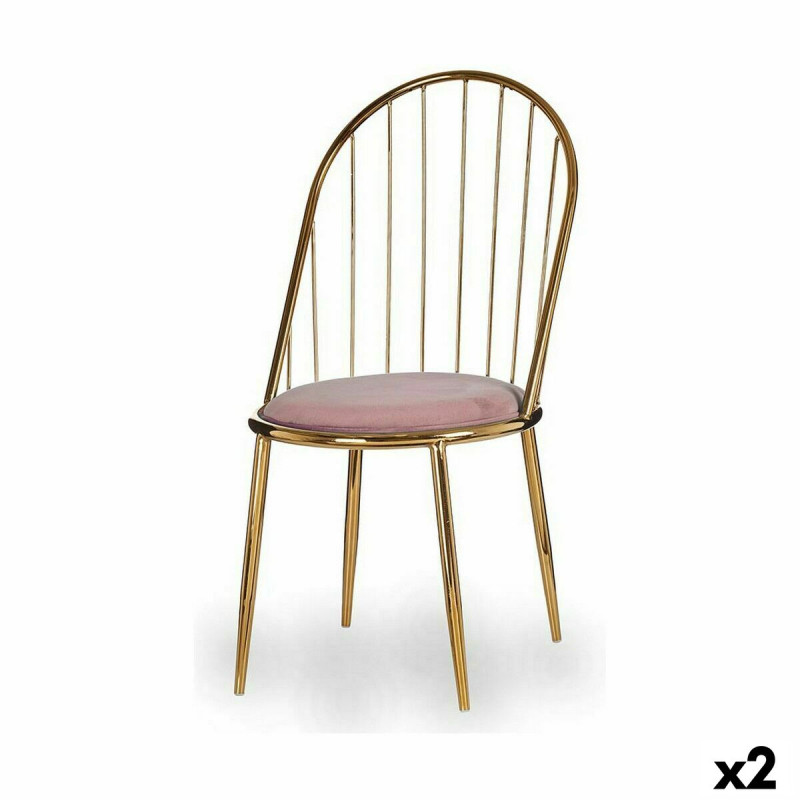 Silla Barras Rosa Dorado 48 x 95,5 x 48 cm (2 Unidades) Silla Barras Rosa Dorado 48 x 95,5 x 48 cm (2 Unidades)