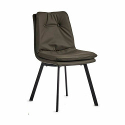 Sillón Botones Negro Gris Acero 62 x 85 x 47 cm (2 Unidades)