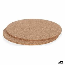 Set de salvamanteles Salvamantel Natural Corcho 18 x 0,5 x 18 cm (12 U