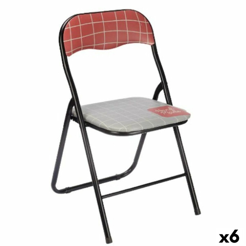 Silla Plegable Hand Made Marrón Negro Gris PVC Metal 43 x 46 x 78 cm Silla Plegable Hand Made Marrón Negro Gris PVC Metal 43 x 46 x 78 cm