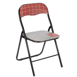 Silla Plegable Hand Made Marrón Negro Gris PVC Metal 43 x 46 x 78 cm