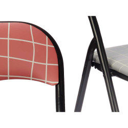 Silla Plegable Hand Made Marrón Negro Gris PVC Metal 43 x 46 x 78 cm