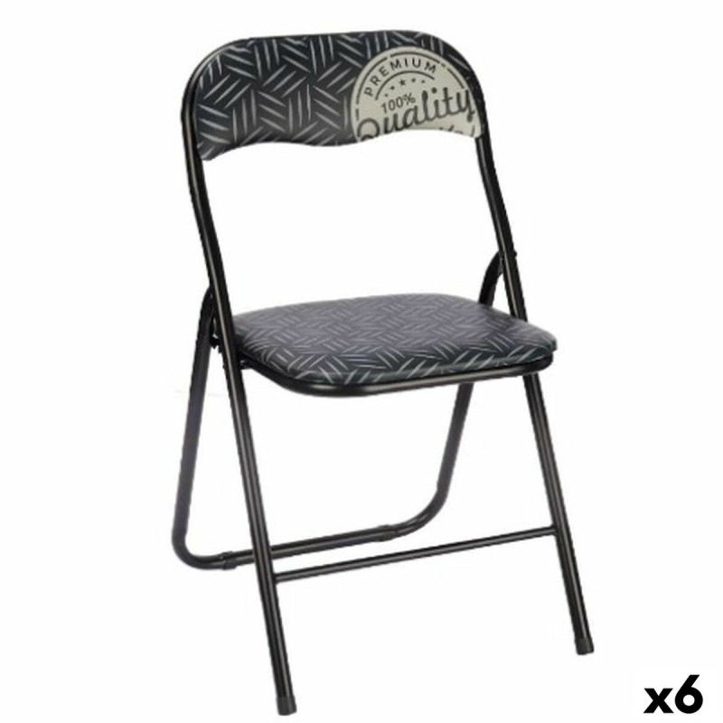 Silla Plegable Quality Negro Gris PVC Metal 43 x 46 x 78 cm (6 Unidade Silla Plegable Quality Negro Gris PVC Metal 43 x 46 x 78 cm (6 Unidade