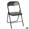 Silla Plegable Quality Negro Gris PVC Metal 43 x 46 x 78 cm (6 Unidade