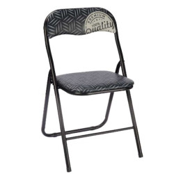 Silla Plegable Quality Negro Gris PVC Metal 43 x 46 x 78 cm (6 Unidade