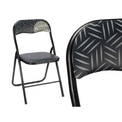 Silla Plegable Quality Negro Gris PVC Metal 43 x 46 x 78 cm (6 Unidade