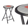 Taburete Plegable Hand Made Marrón Negro Gris PVC Metal 30 x 30 x 45